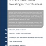 7 Mistakes Small Business Owners Make When Investing in their Own Business