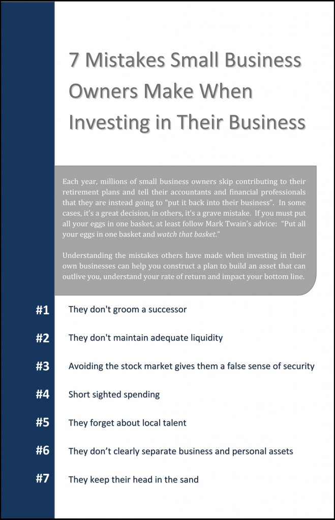 7 Mistakes Small Business Owners Make When Investing in their Own Business